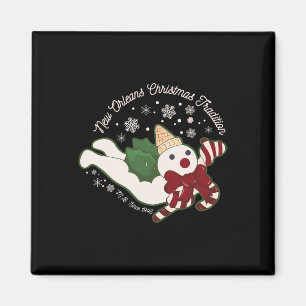 New Orleans Mr Bingle Kersttraditie Sneeuwmannen Magneet
