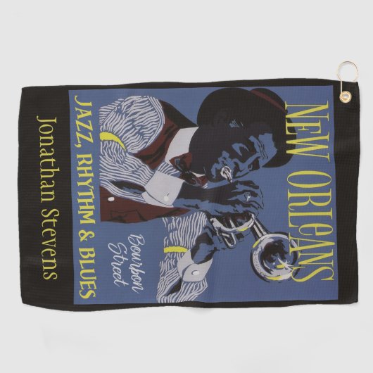 New Orleans Music aangepaste tekst golfhanddoek 1/ (Horizontaal)