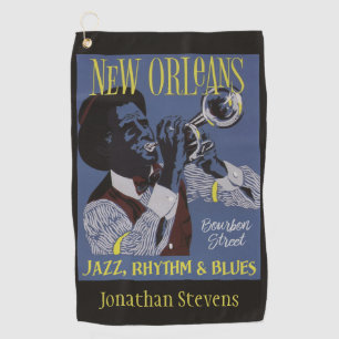 New Orleans Music aangepaste tekst golfhanddoek 1/