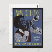 New Orleans Music briefkaart (Voorkant / Achterkant)