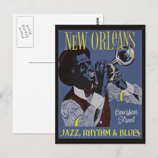 New Orleans Music briefkaart (Voorkant / Achterkant)