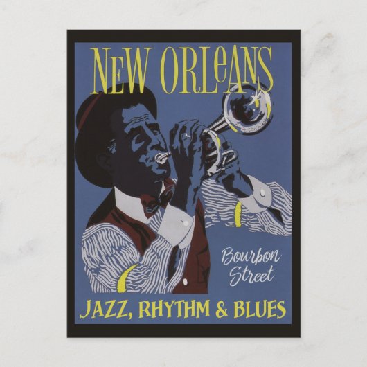 New Orleans Music briefkaart (Voorkant)