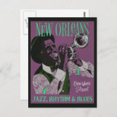 New Orleans Music briefkaart (Voorkant / Achterkant)
