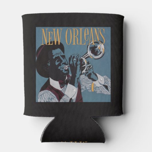 New Orleans Music custom monogram koelbox Blikjeskoeler (Achterkant)