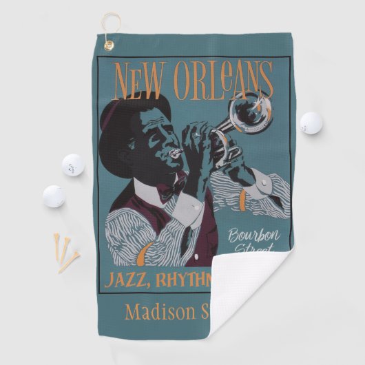 New Orleans Music custom text golf towel 3/3 Golfhanddoek (Insitu)