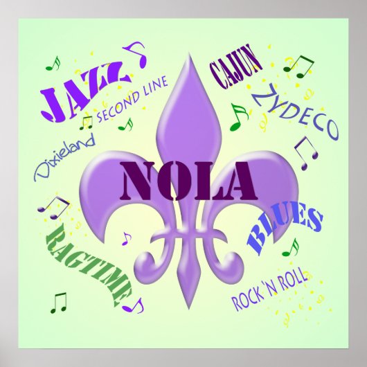 New Orleans Music Poster (Voorkant)