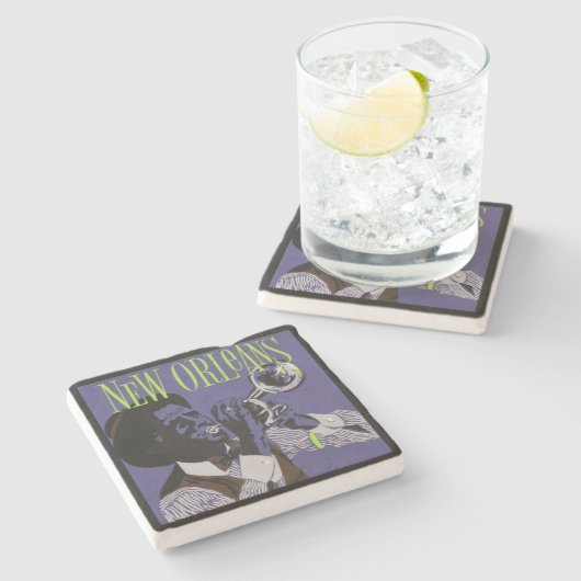 New Orleans Music stone onderzetters (Zijkant)