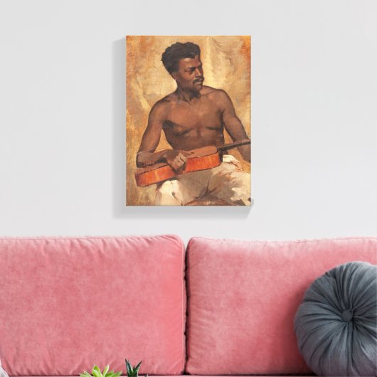 New Orleans Musician (gitarist) (Francis Millet) Canvas Afdruk (Insitu (Woonkamer))