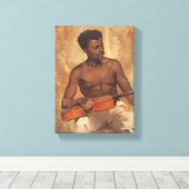 New Orleans Musician (gitarist) (Francis Millet) Canvas Afdruk (Insitu (Houten vloer))