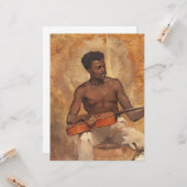 New Orleans Musician (gitarist) (Francis Millet) Kaart (Voorkant / Achterkant in situ)