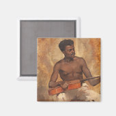 New Orleans Musician (gitarist) (Francis Millet) Magneet (Voorkant / Achterkant)