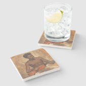 New Orleans Musician (gitarist) (Francis Millet) Stenen Onderzetter (Zijkant)