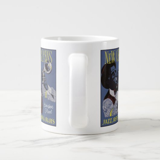 New Orleans Muziek aangepaste naam jumbo mok (Achterkant)