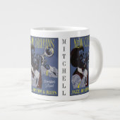 New Orleans Muziek aangepaste naam jumbo mok (Voorkant rechts)