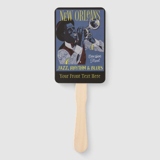New Orleans Muziek aangepaste tekst hand fan set Handwaaier (Voorkant)