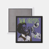 New Orleans Muziekmagneet Magneet (Voorkant / Achterkant)