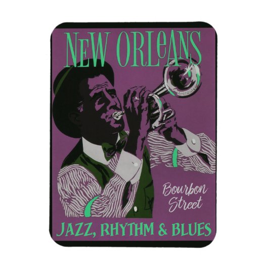 New Orleans Muziekmagneet Magneet (Verticaal)