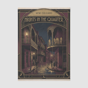 New Orleans-nachten in de Art Deco-ontwerp van de Tissuepapier
