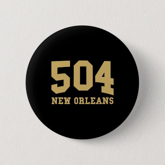 New Orleans Netnummer 504 - Thuisstad Trots - Clic Ronde Button 5,7 Cm (Voorkant)