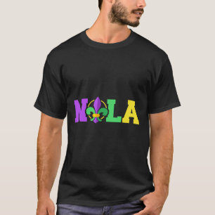 New Orleans Nola in Mardi Gras kleuren en Fleur De T-shirt