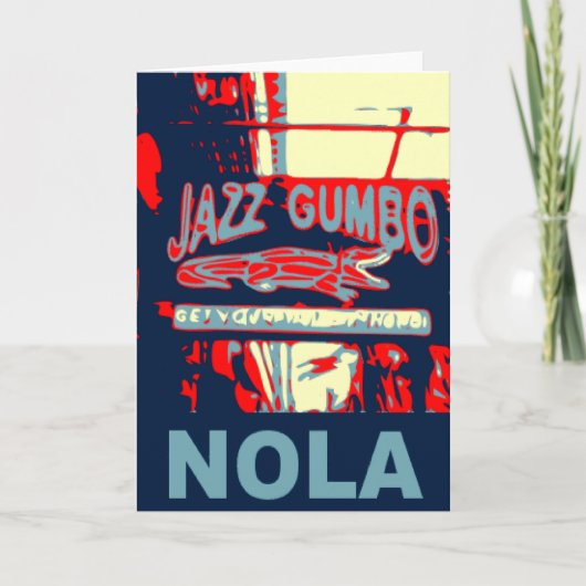 New Orleans Nola Jazz Gumbo Kaart (Voorkant)