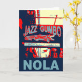 New Orleans Nola Jazz Gumbo Kaart (Gele Bloem)