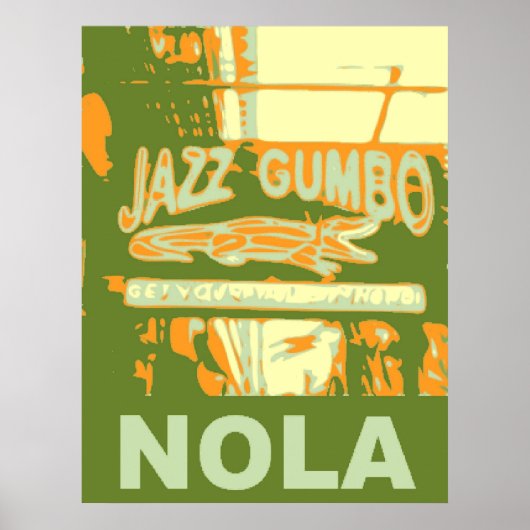 New Orleans Nola Jazz Gumbo Poster (Voorkant)