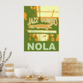 New Orleans Nola Jazz Gumbo Poster (Keuken)