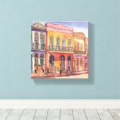 New Orleans | NOLA Louisiana Prachtige Waterverf Canvas Afdruk (Insitu (Houten vloer))