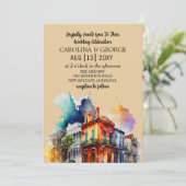 New Orleans nola Louisiana - Waterverf bruiloft in Kaart (Staand voorkant)