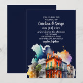 New Orleans Nola Louisiana - Waterverf bruiloft Kaart (Voorkant / Achterkant)