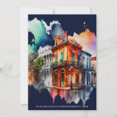 New Orleans Nola Louisiana - Waterverf bruiloft Kaart (Achterkant)
