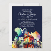 New Orleans Nola Louisiana - Waterverf bruiloft Kaart (Voorkant)