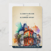 New Orleans Nola Louisiana - Waterverf bruiloft Kaart (Achterkant)