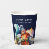 New Orleans Nola Louisiana - Waterverf bruiloft Papieren Bekers (Voorkant)