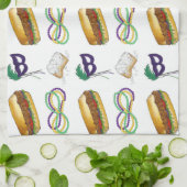 New Orleans NOLA Mardi Gras Beads Food Masker Theedoek (Gevouwen)