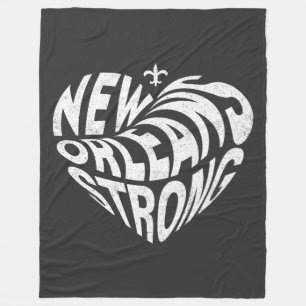 New Orleans Nola Strong Heart Fleece Deken