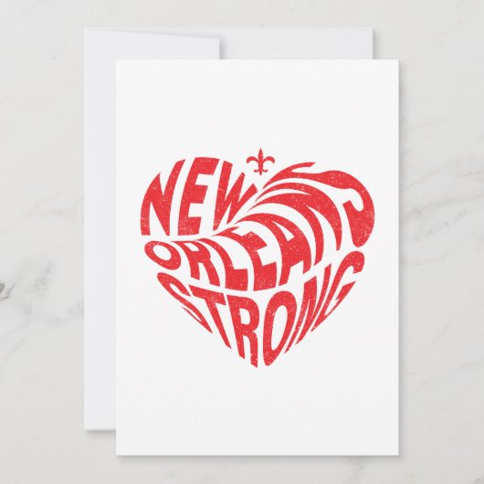 New Orleans Nola Strong Heart Kaart (Voorkant)
