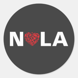 New Orleans Nola Strong Heart Ronde Sticker