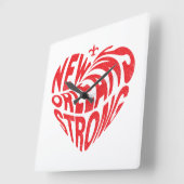 New Orleans Nola Strong Heart Vierkante Klok (Hoek)