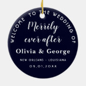 New Orleans Nola Waterverf bruiloft welkom Keramisch Ornament (Achterkant)
