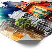 New Orleans Nola - Waterverf Wedding Welcome Poster (Hoek)