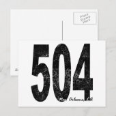 New Orleans, nood 504 Briefkaart (Voorkant / Achterkant)