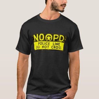New Orleans NOPD Police Line Sign. — Zwart & goud T-shirt