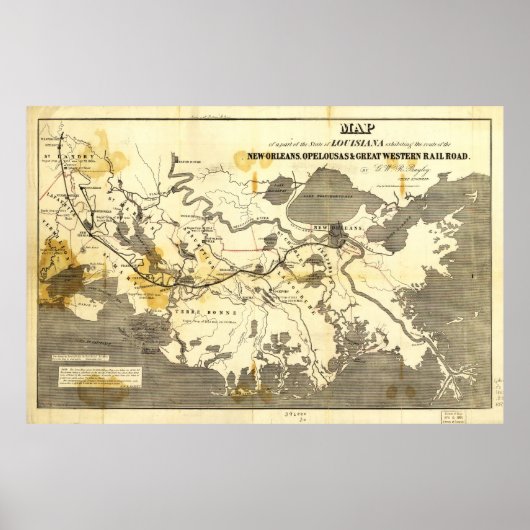 New Orleans Opelousas, Great Western Rail Road 185 Poster (Voorkant)