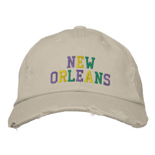 NEW ORLEANS Paarse Gouden Groen noodkatoen Geborduurde Pet