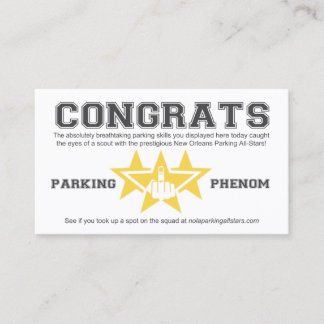 New Orleans Parking All-Stars Scouting Card Contactkaartje