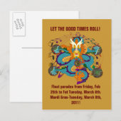 New Orleans Party Uitnodiging Briefkaart (Voorkant / Achterkant)