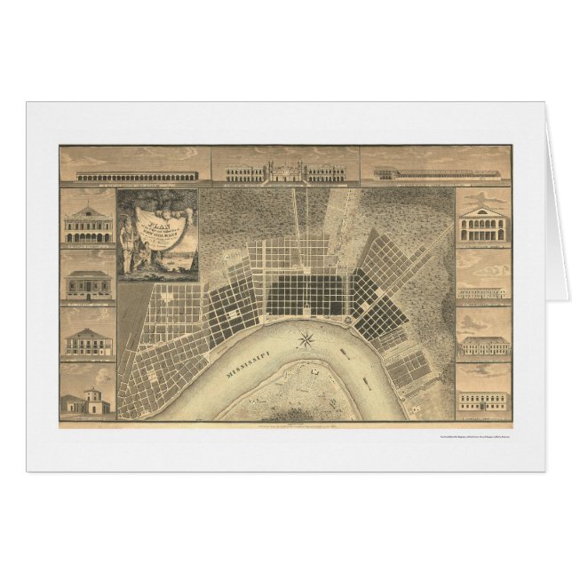 New Orleans Plan Map 1815 (Voorkant Horizontaal)