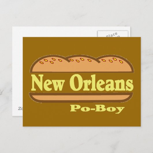 New Orleans Po Boy Briefkaart (Voorkant / Achterkant)